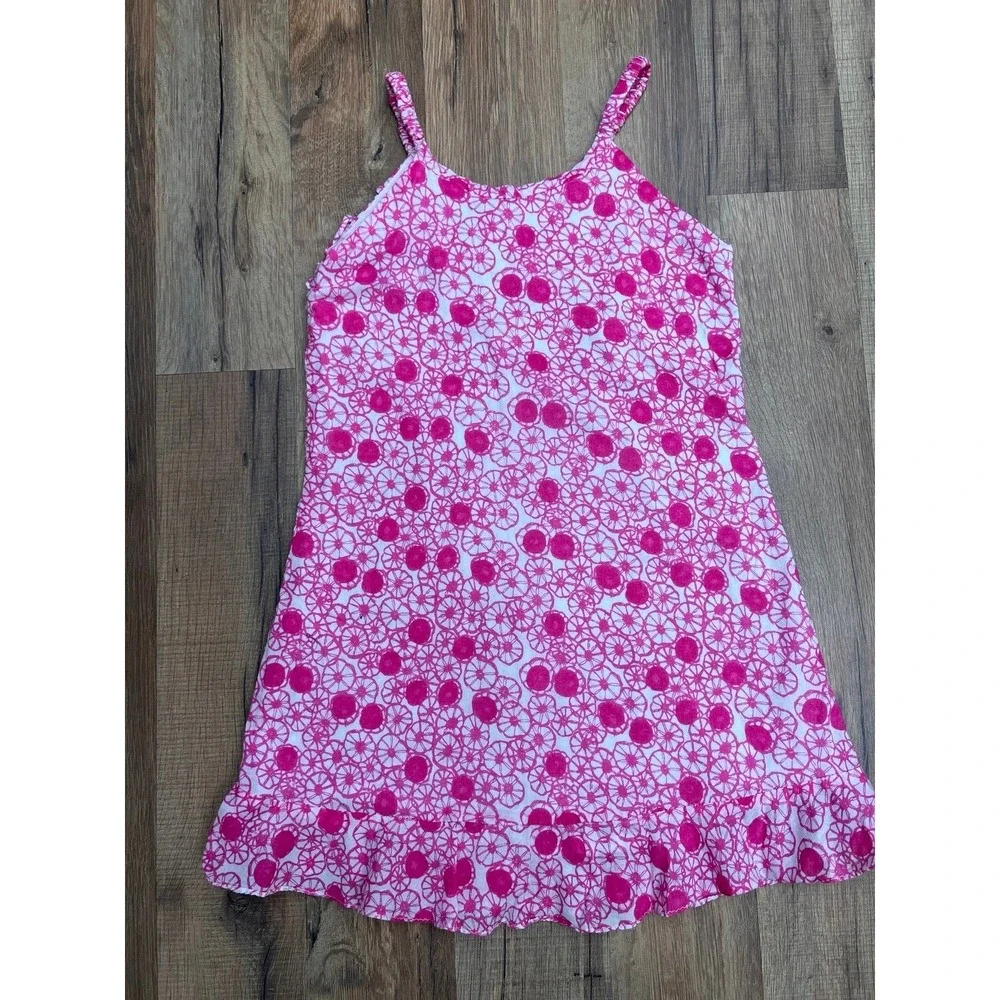 Isabel Garretón Girls 4 Pink Floral 100% Cotton Ruffle‎ Hem Dress Boutique